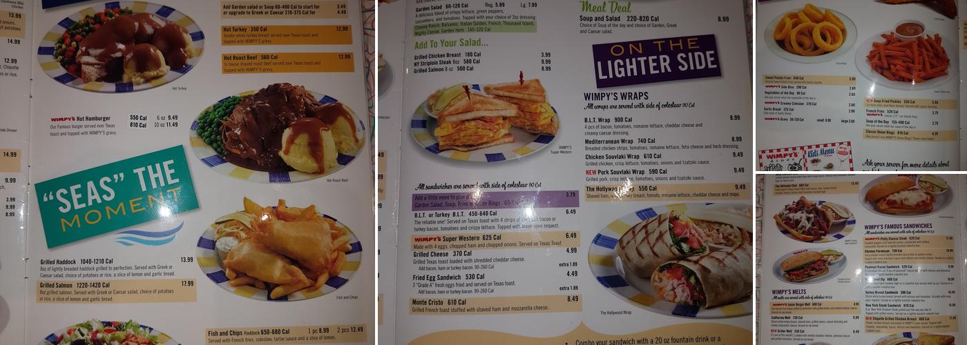 Wimpy's Diner Menu