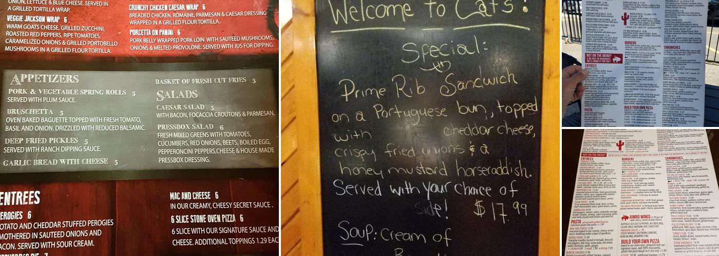 Cat's Caboose Menu