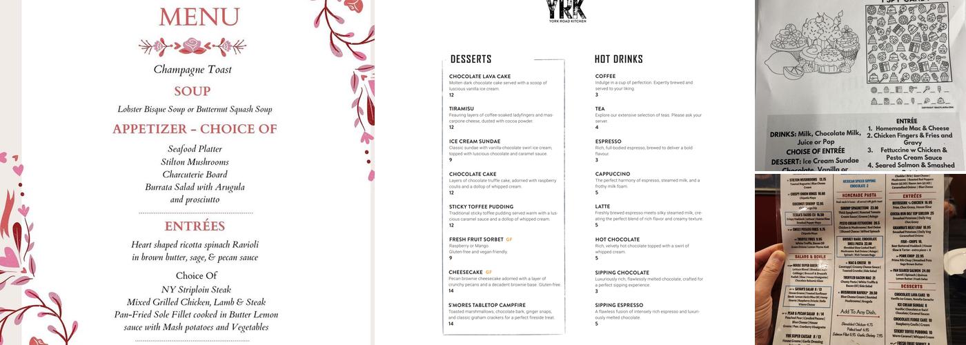York Rd Kitchen Menu