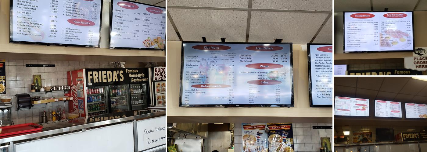 Frieda's Place Menu