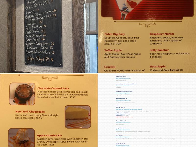 Fiddle And Firkin Menu