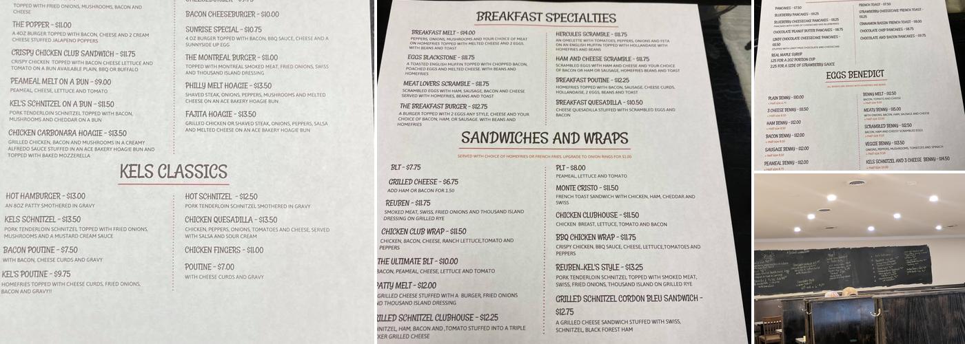 Kels Diner Menu