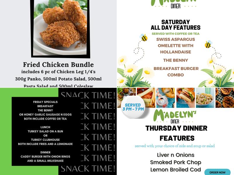 Madelyn's Diner Menu