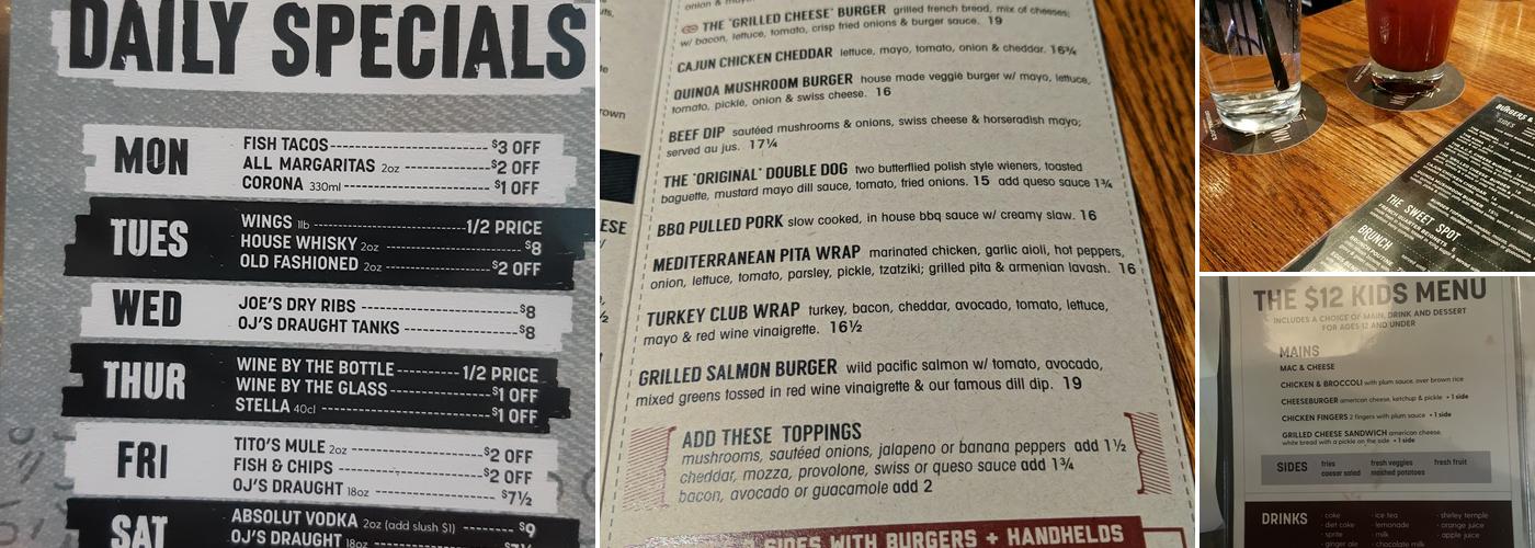Original Joe's Menu