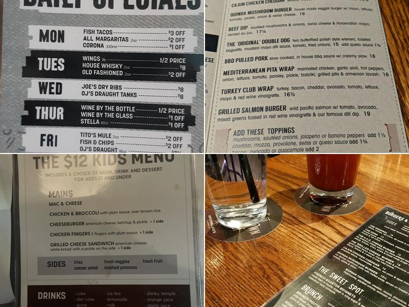 Original Joe's Menu
