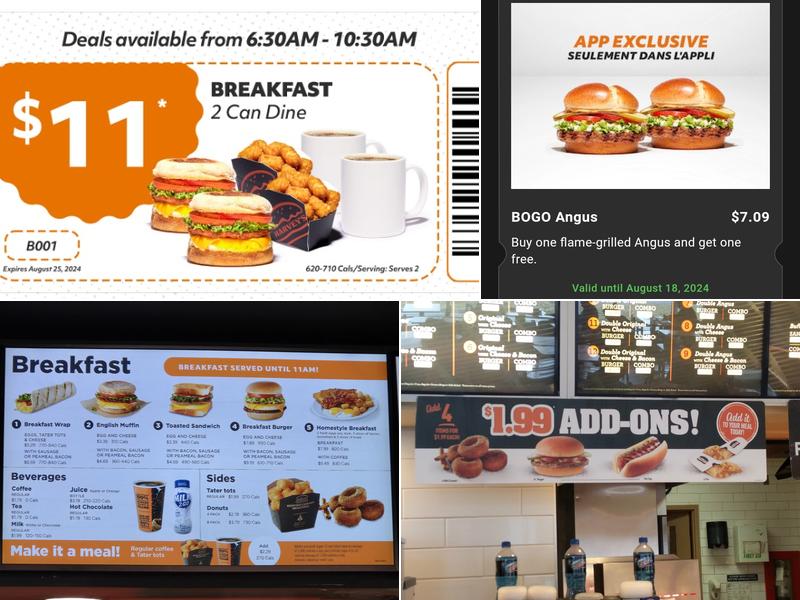 Harvey's Menu