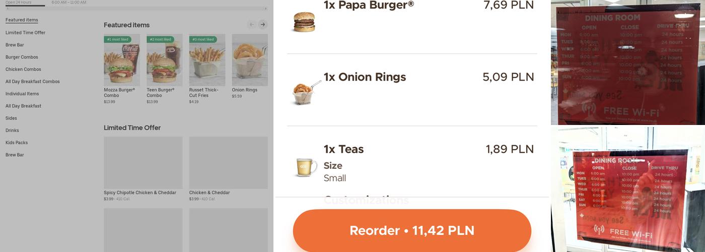 A&W Canada Menu