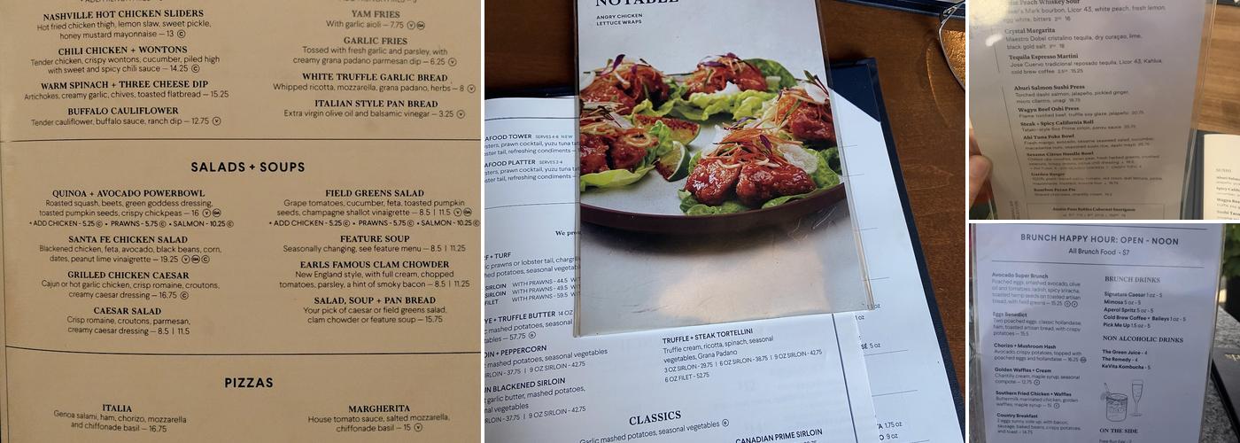 Earls Kitchen + Bar Menu