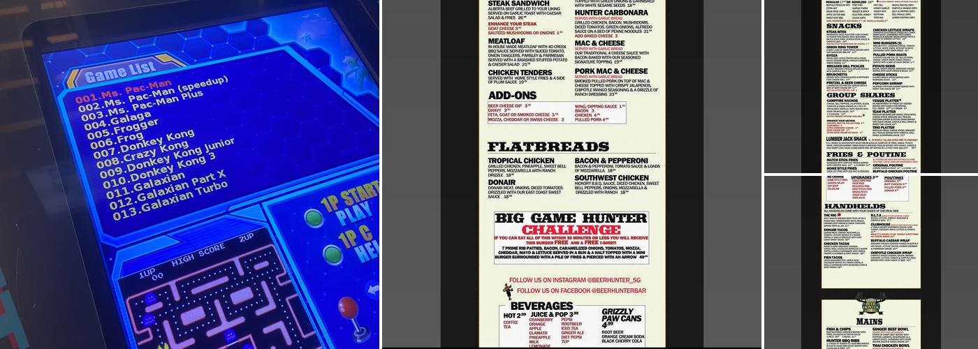 The Beer Hunter Menu