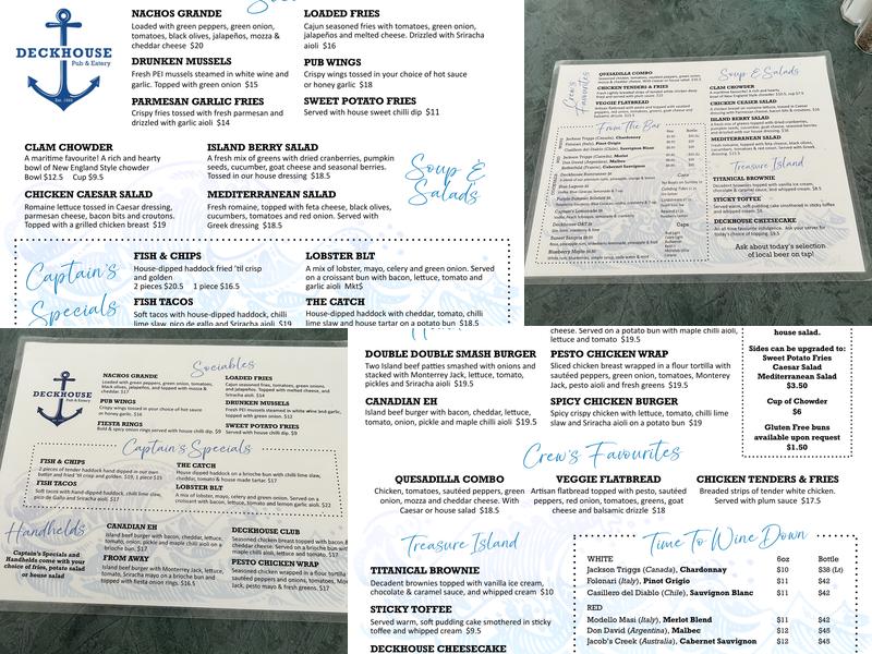 Deckhouse Menu