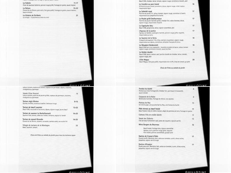 Resto Guillotine Menu
