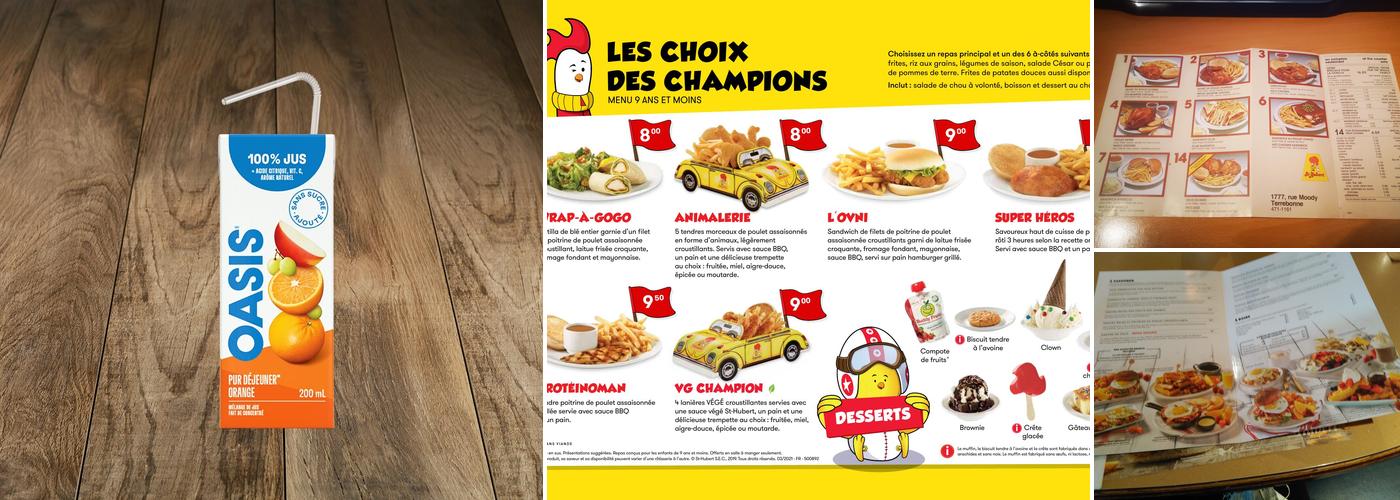 St-Hubert Menu