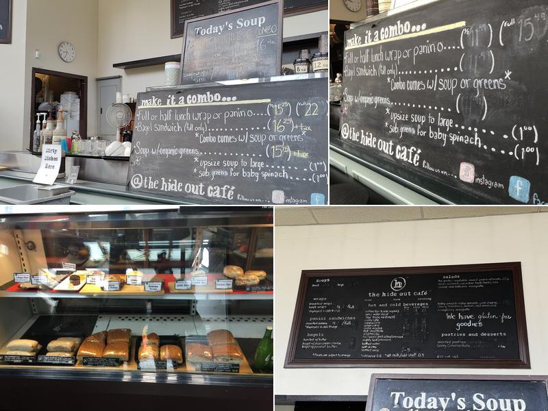 the hide out cafe Menu