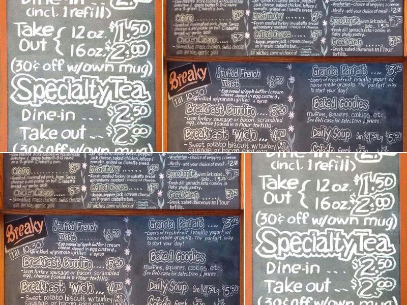 Be'wiched Cafe Menu