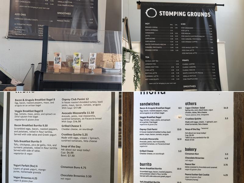 Stomping Grounds Cafe & Bistro Menu