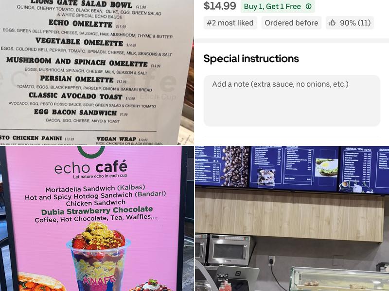 Echo Cafe & Brunch Menu