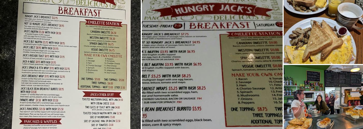 Hungry Jacks Cafe Menu