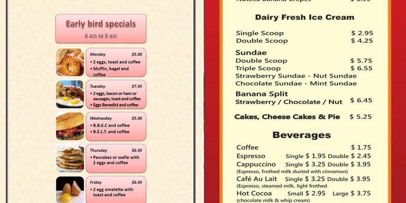 Cocoberry Cafe Menu