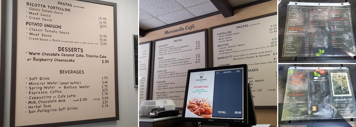 Maranello Cafe Menu