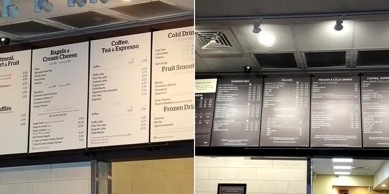 Panera Bread Menu