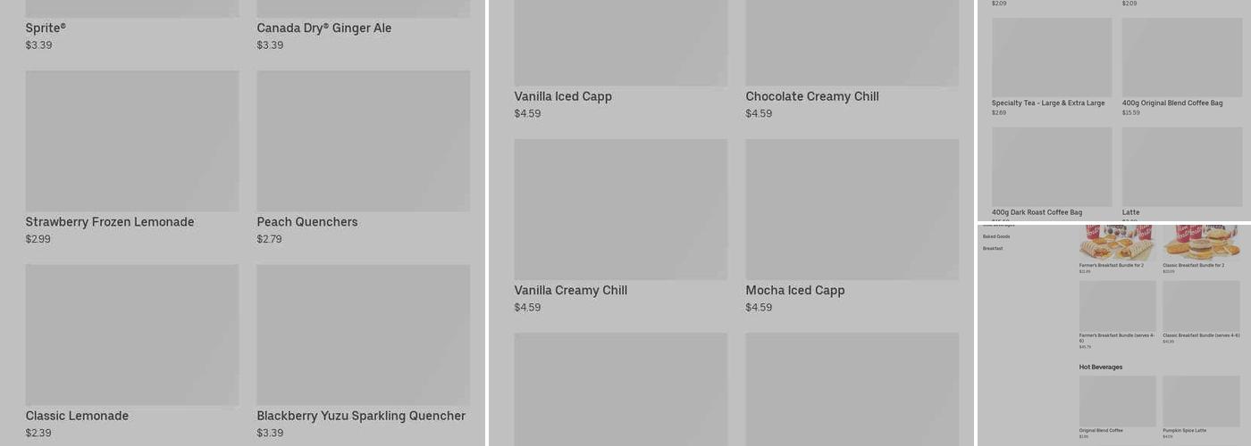 Tim Hortons Menu