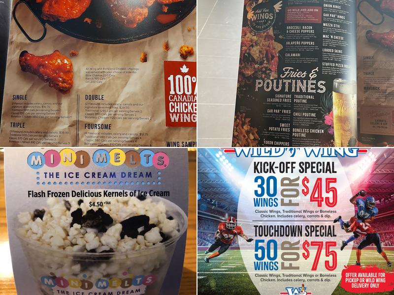 Wild Wing Menu