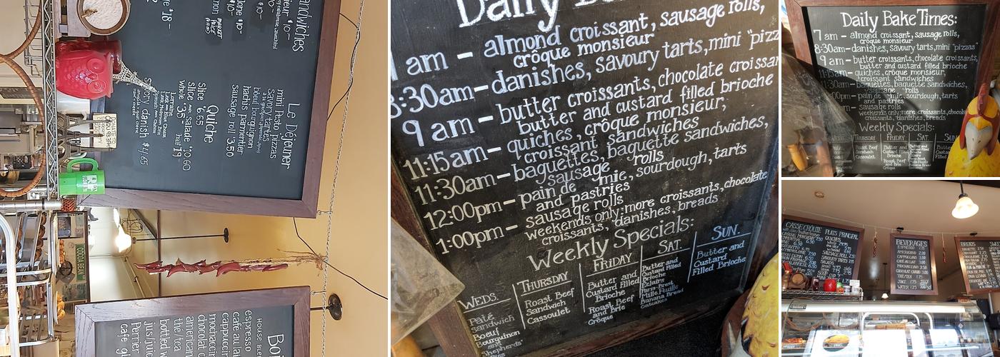 Eric the Baker Menu