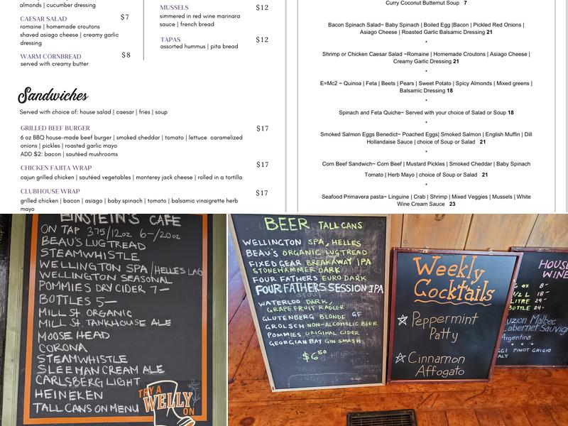 Einstein's Cafe Menu