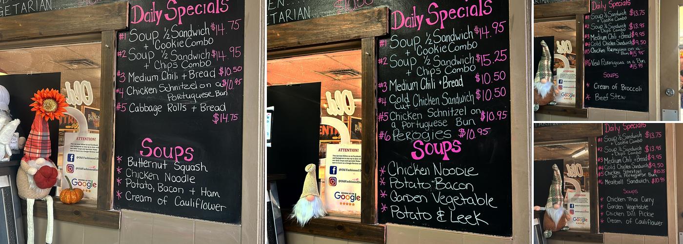 Old Fashioned Deli Menu