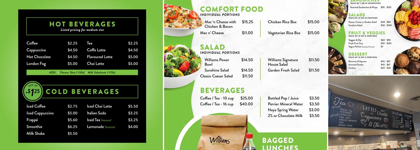 Williams Fresh Cafe Menu