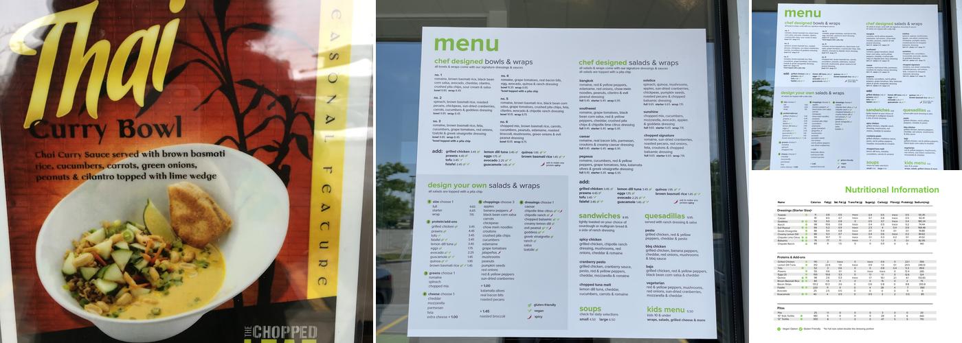 The Chopped Leaf Menu