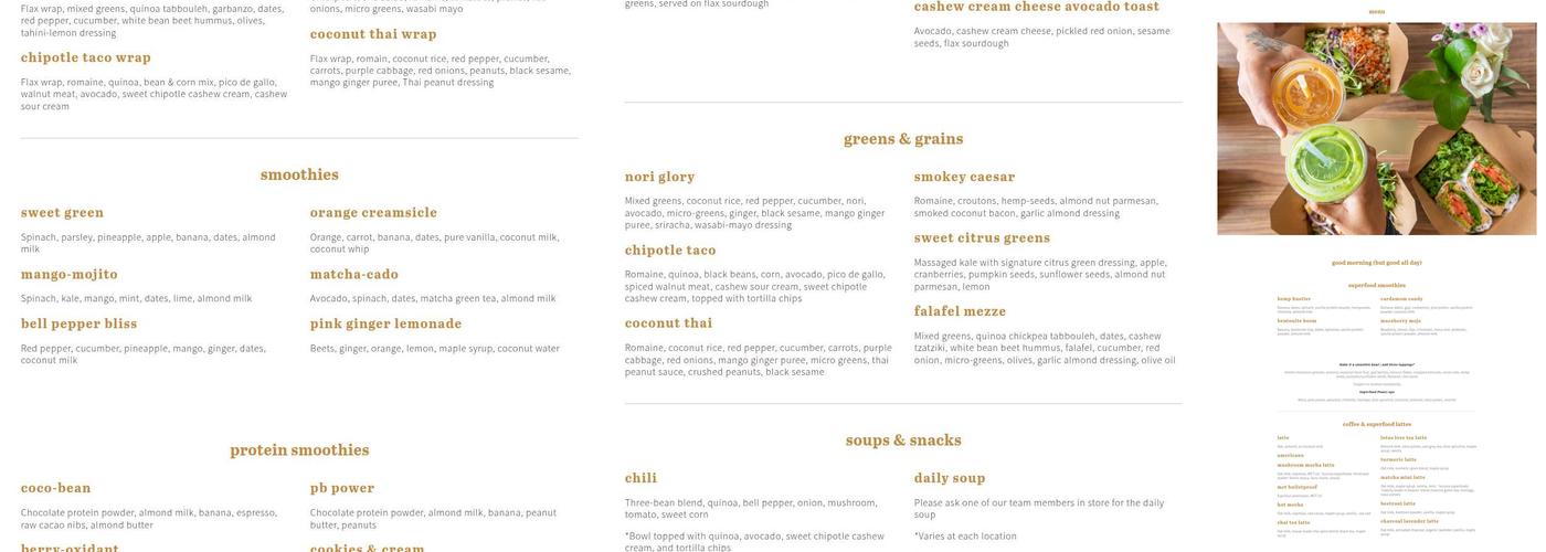 kb&co Windermere Menu