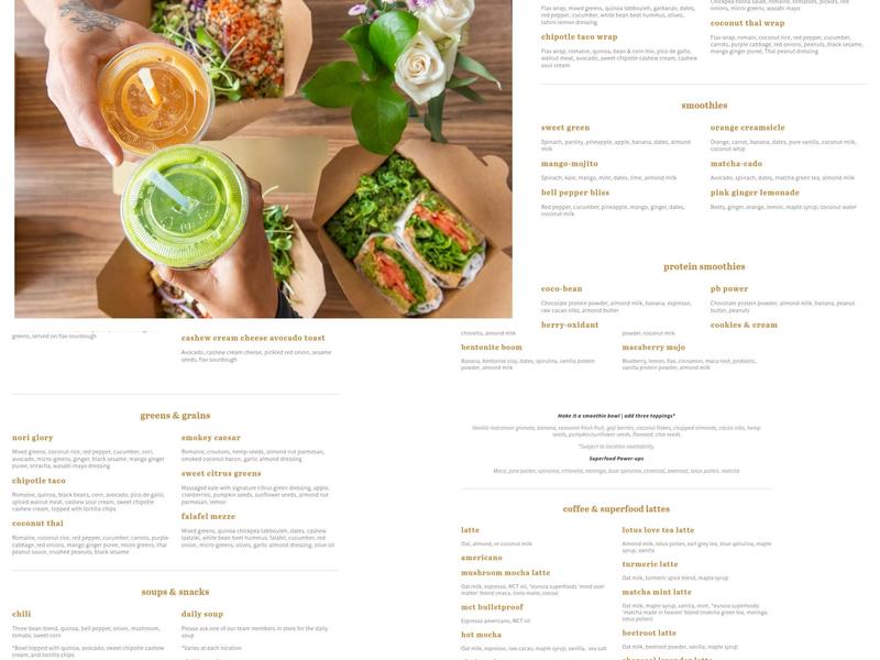 kb&co Windermere Menu