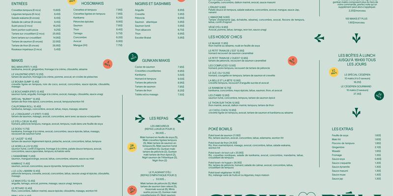 Sushi d'éli Menu