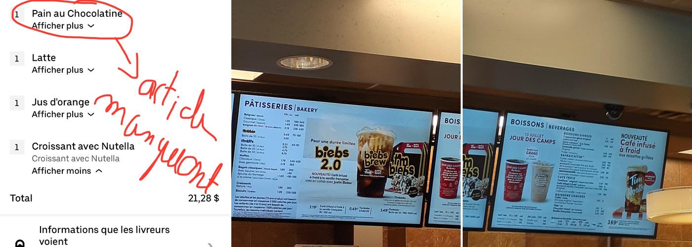 Tim Hortons Menu