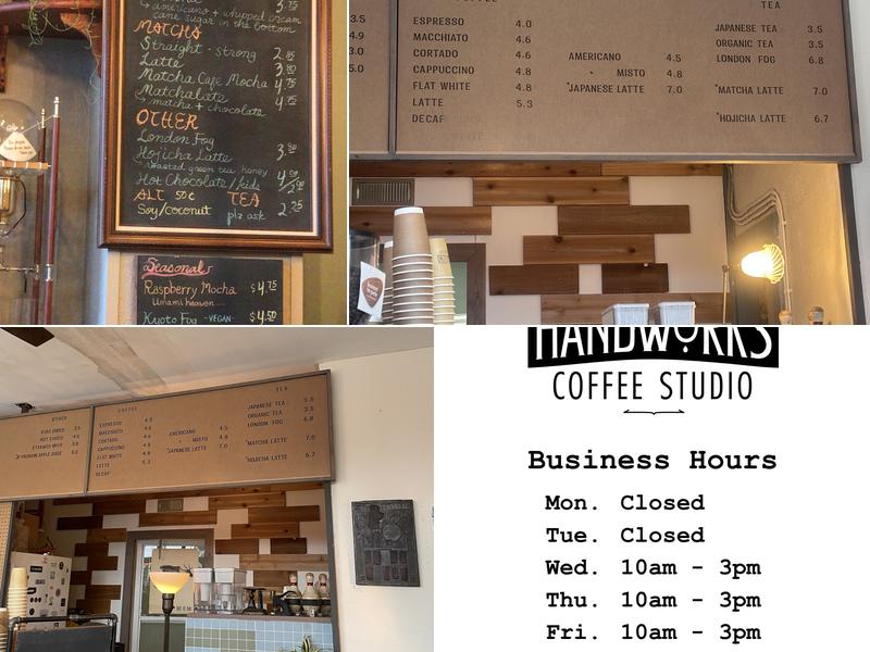 Handworks Coffee Studio Menu