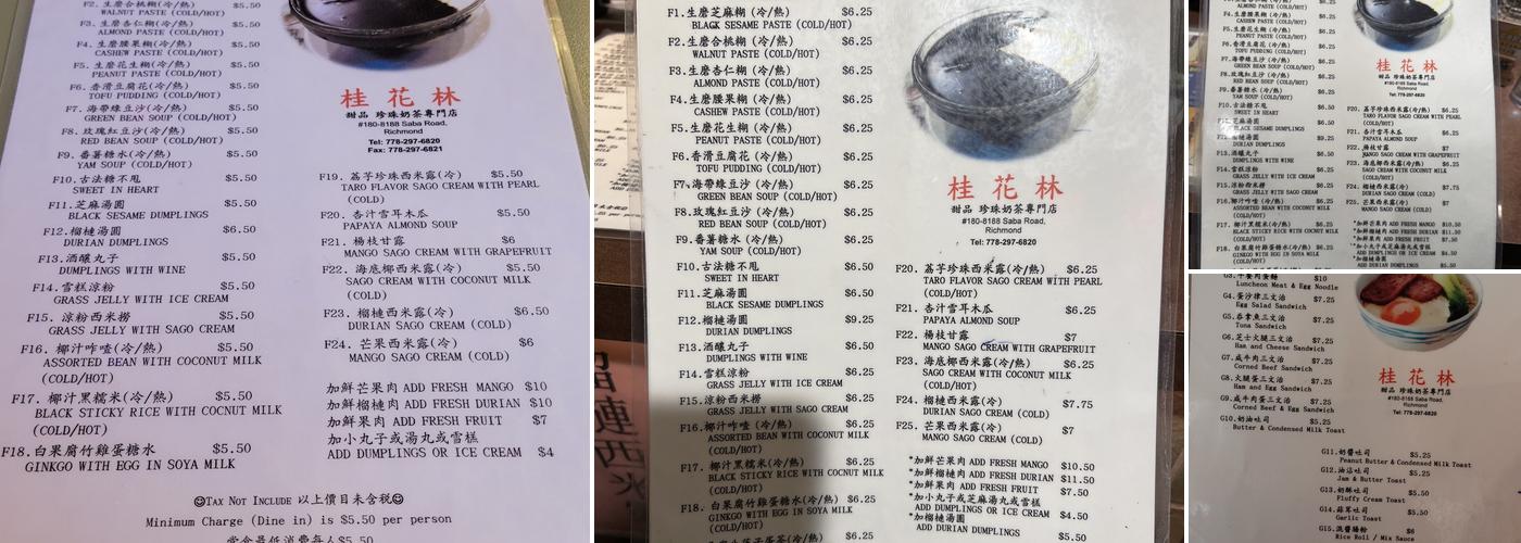 Bubble Fruity Menu