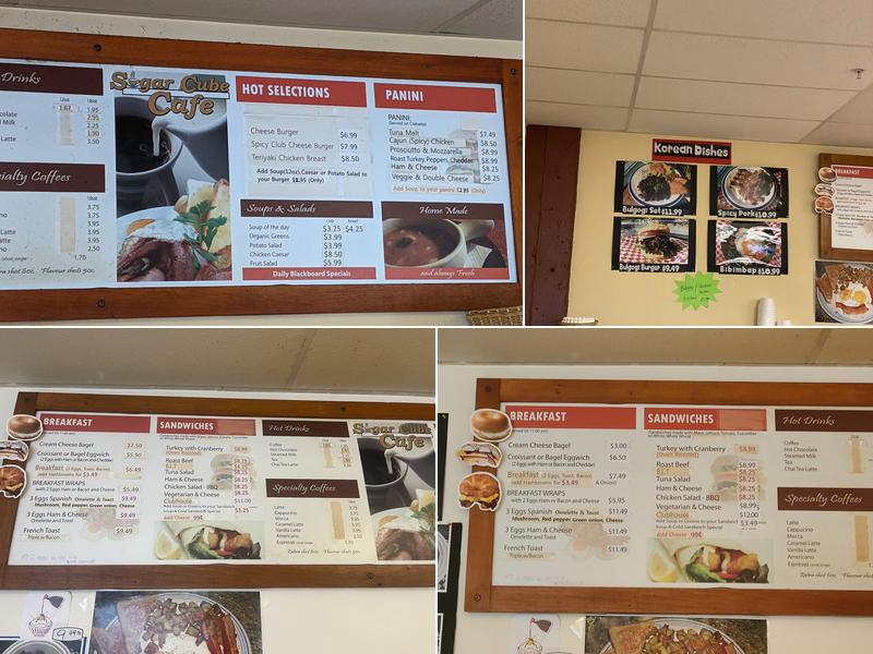 Sugar Cube Cafe Menu