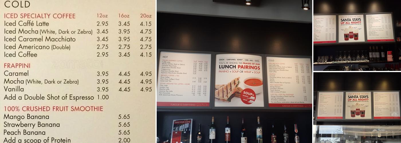 Take Five Café Menu