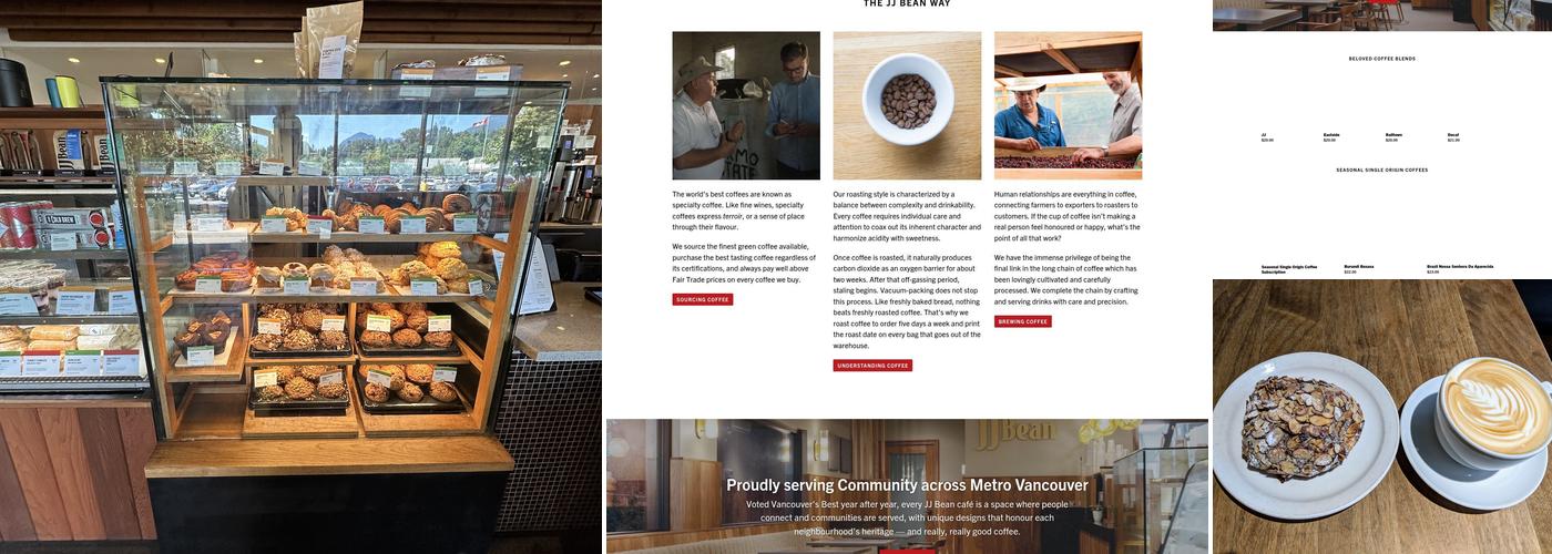 JJ Bean Coffee Roasters Menu