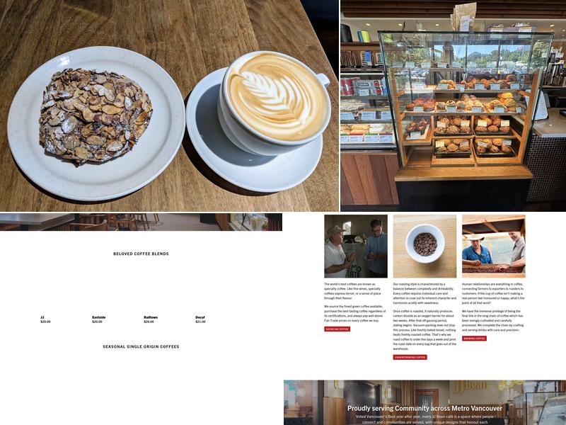 JJ Bean Coffee Roasters Menu