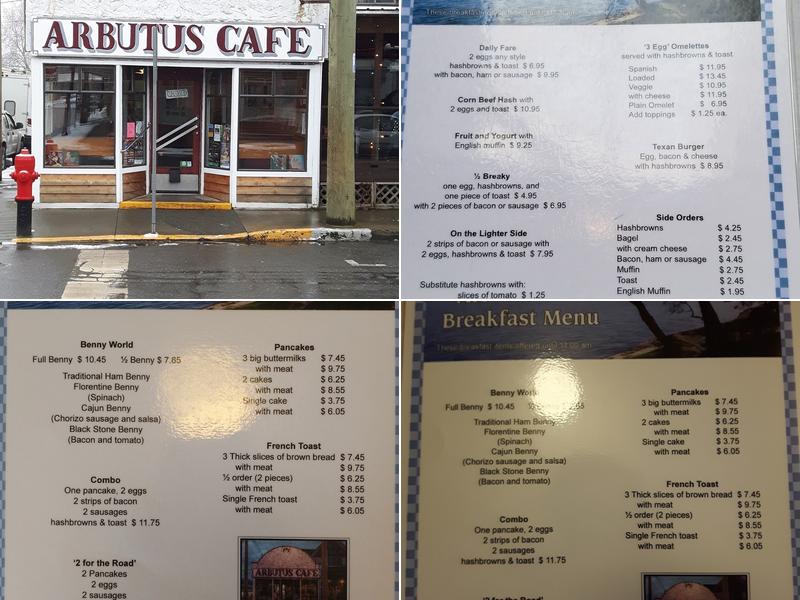 Arbutus Cafe Menu