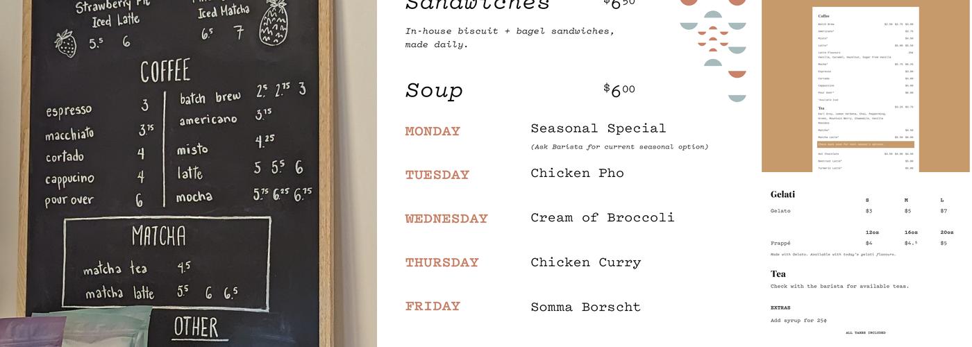 Whitecap Coffee Menu