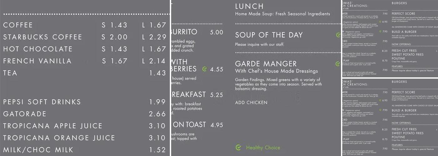 C Cafe Menu
