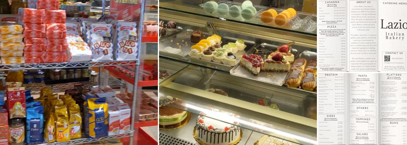 Lazio Italian Bakery Menu