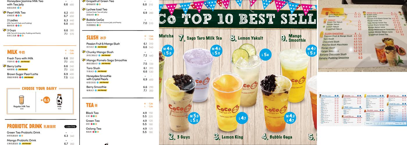 CoCo Fresh Tea & Juice Menu