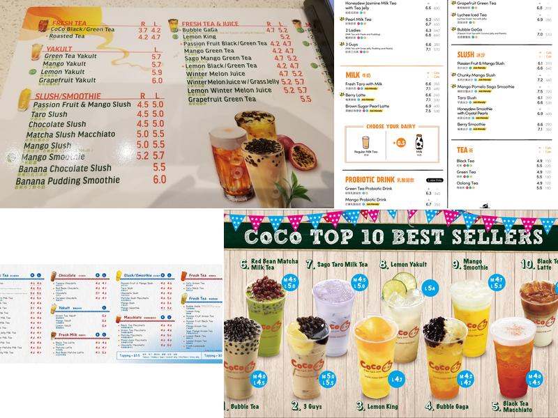 CoCo Fresh Tea & Juice Menu
