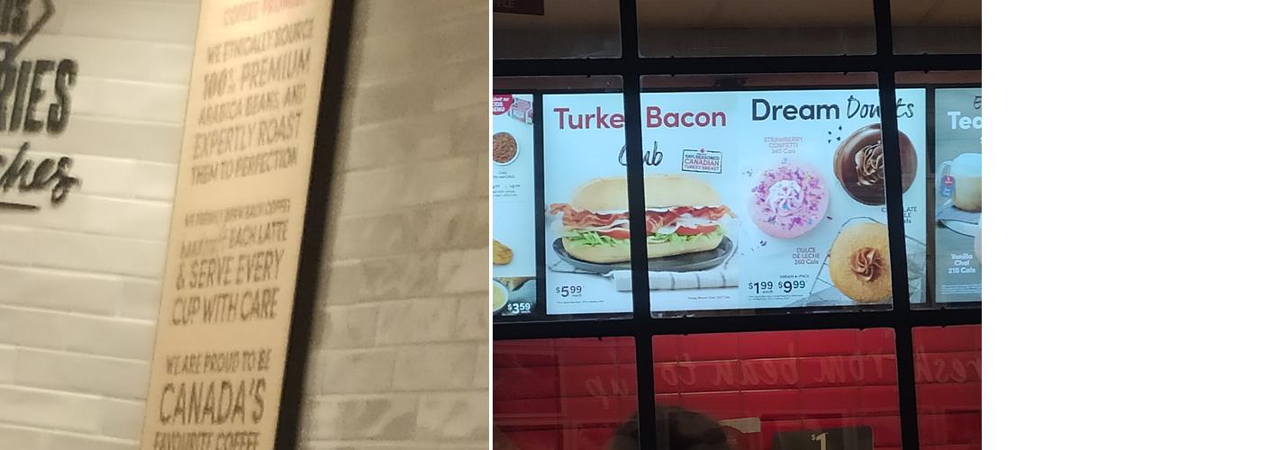 Tim Hortons Menu