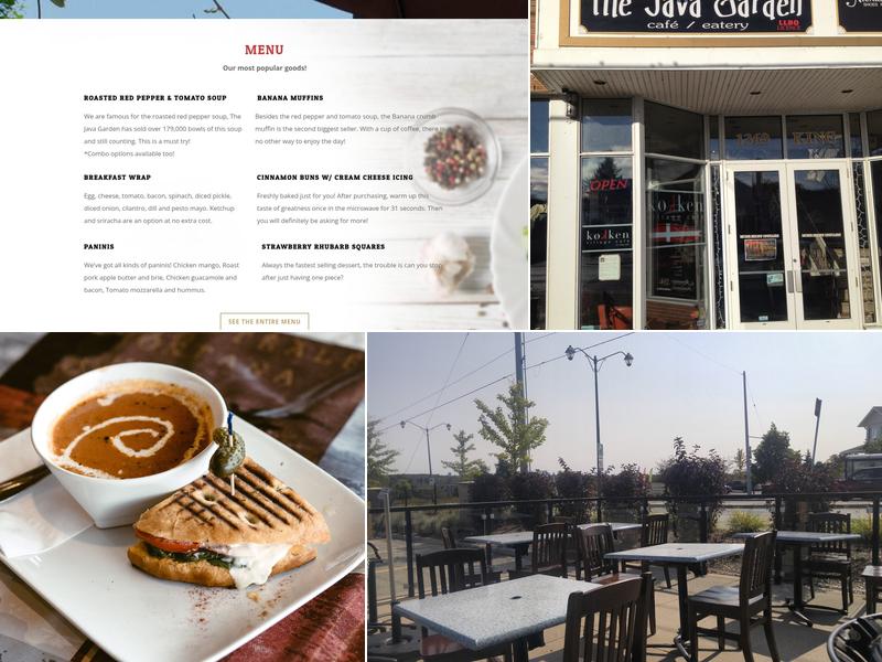 The Java Garden Menu