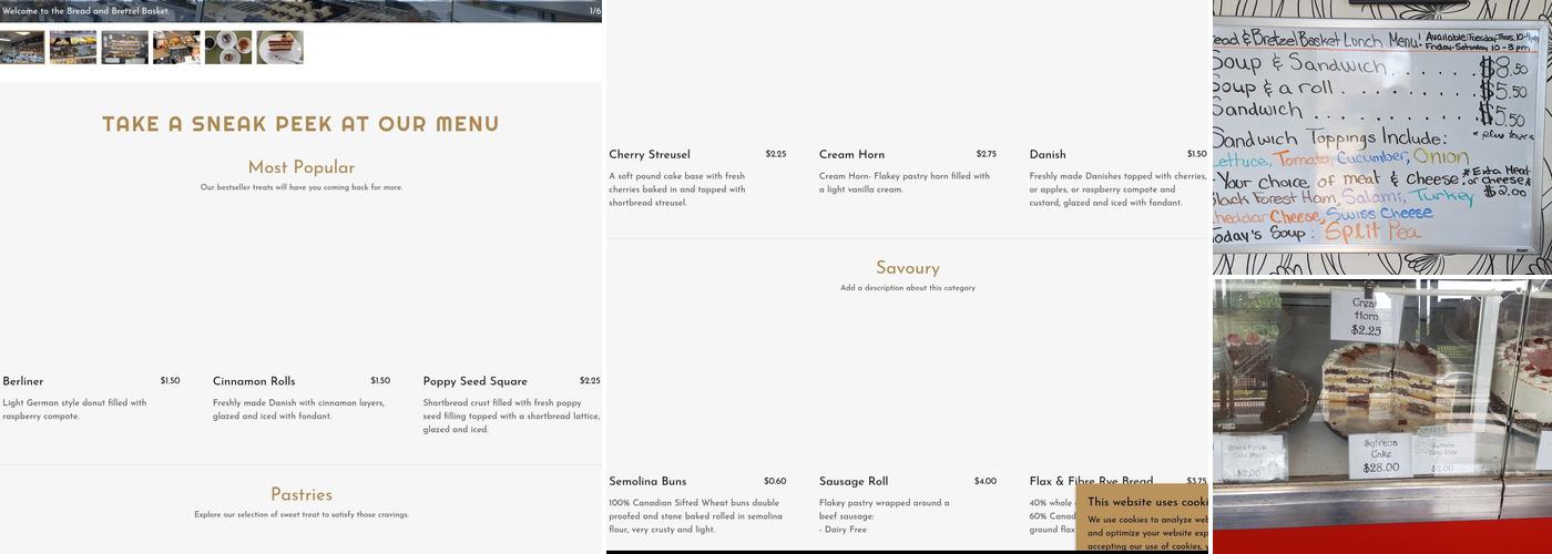 Bread & Bretzel Basket Menu